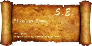 Sikolya Emma névjegykártya